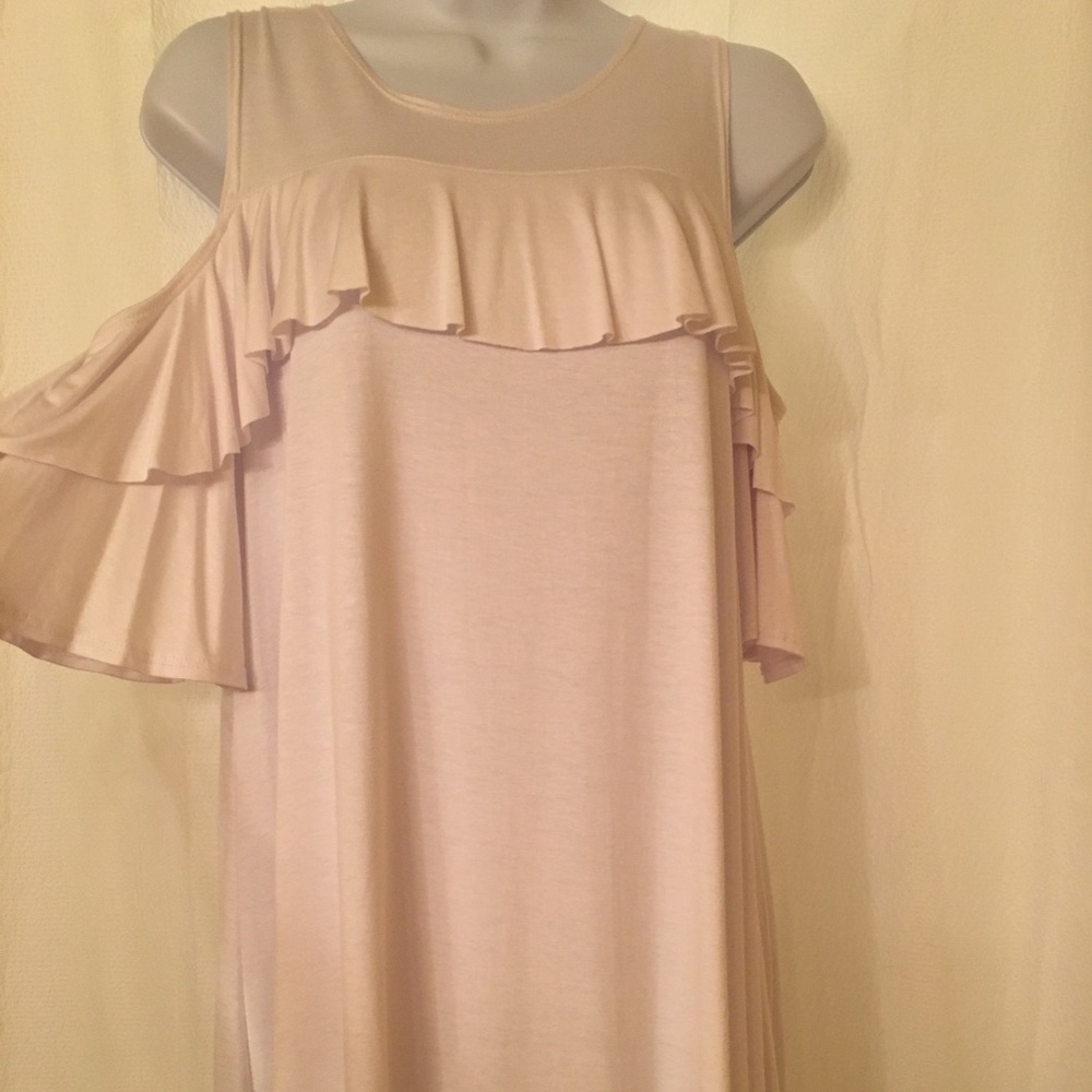Ruffle Cold Shoulder Top NWT